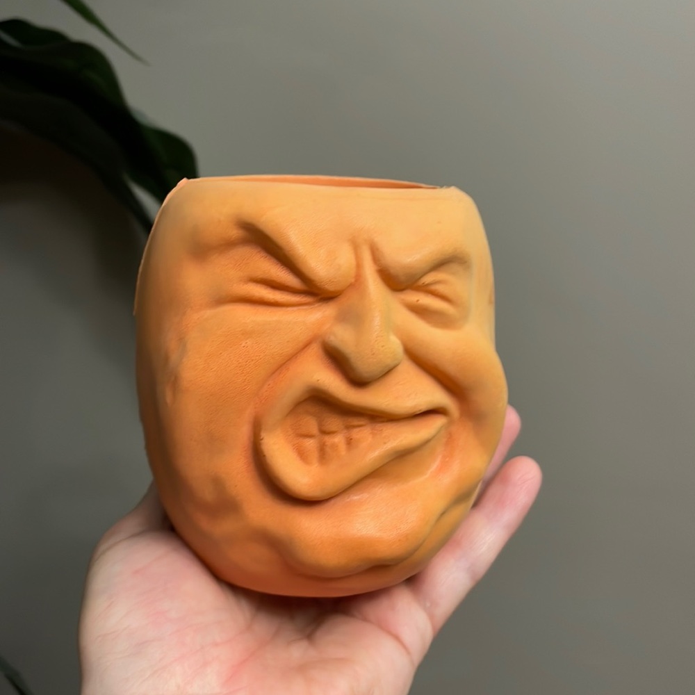Vintage Rare Todd Masters Foam Pumpkin Face The Oh Lantern Family Cup Holder